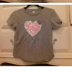 Sequin Heart/ Water Melon Girl's Shirt